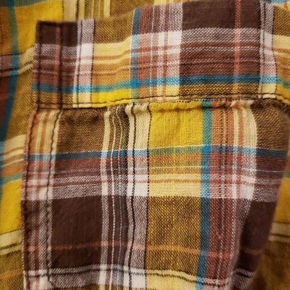PLAID BANDED WAIST BUTTON DOWN TUNIC - Picture 2 of 4